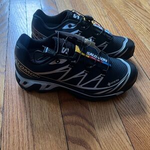 Salomon Black and White Gore-Tex Trail Shoes